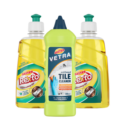 Selzer Tile Cleaner & Rexto Dishwash Gel Combo