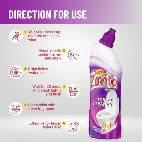 Selzer - ZOVITO Toilet Cleaner - 500ml (Pack of 2)