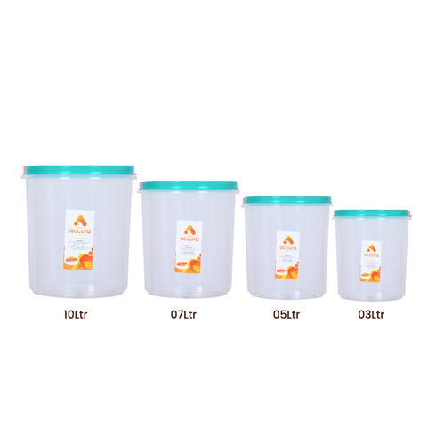 Accura Round Kitchen Containers - Set of 4