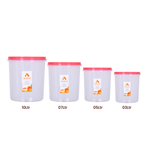 Accura Round Kitchen Containers - Set of 4