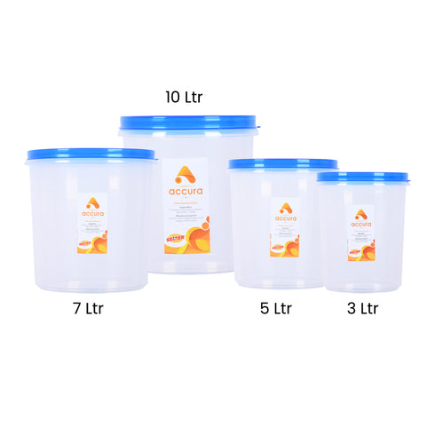 Accura Round Kitchen Containers - Set of 4