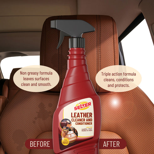 Selzer Leather Cleaner Removes Tough Stains & Non-Toxic - 500ml