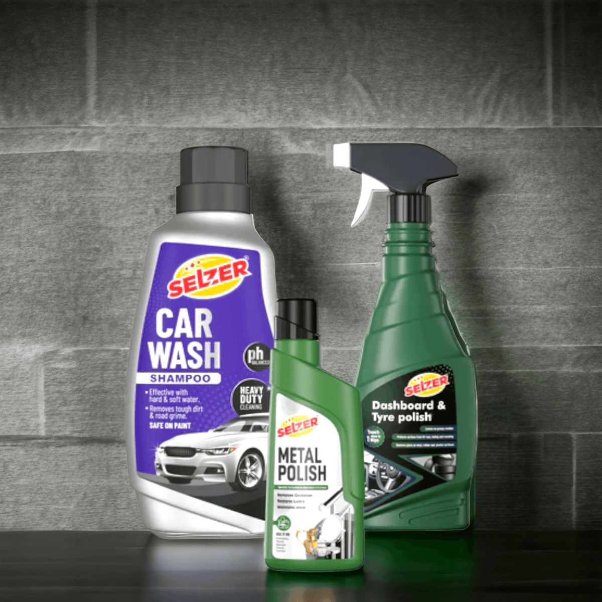 Dashboard, Car, and Metal Polish Combo Pack For Car Care – Selzer Home ...